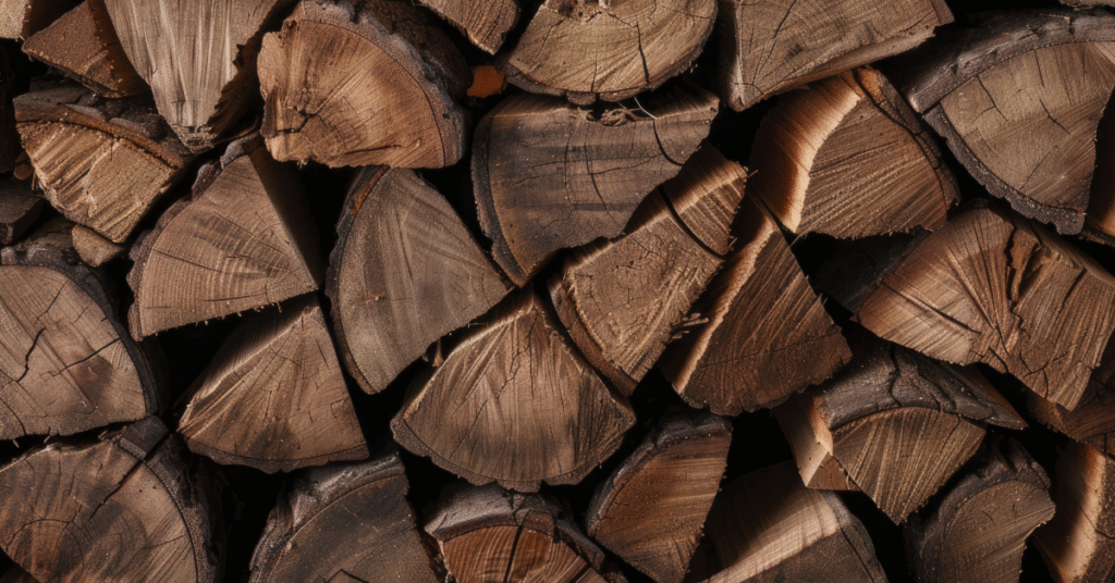 Wood pile for smoking.